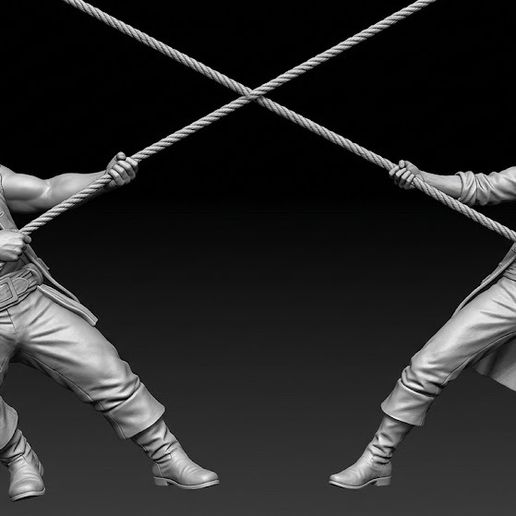 🏴‍☠️ Pirate Workers – Rope Pulling Crew 3D Printable STL