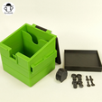AllParts2.png Dumpster Deckbox - MTG Commander Deckbox - No necesita soporte - Almacenamiento de dados incluido