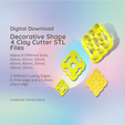 Cover-7.png Decorative Shape 4 Clay Cutter - Ornate STL Digital File Download- 8 sizes and 2 Earring Cutter Versions, cookie cutter