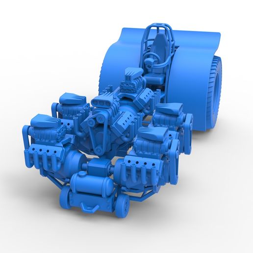 53.jpg Diecast Pulling tractor with 6 engines V8 Version 2 Scale 1:25