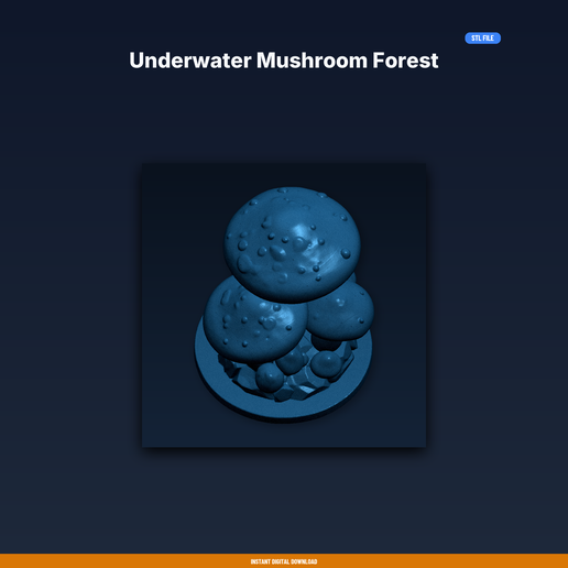 Underwater Mushroom Forest - 3D Printable STL File