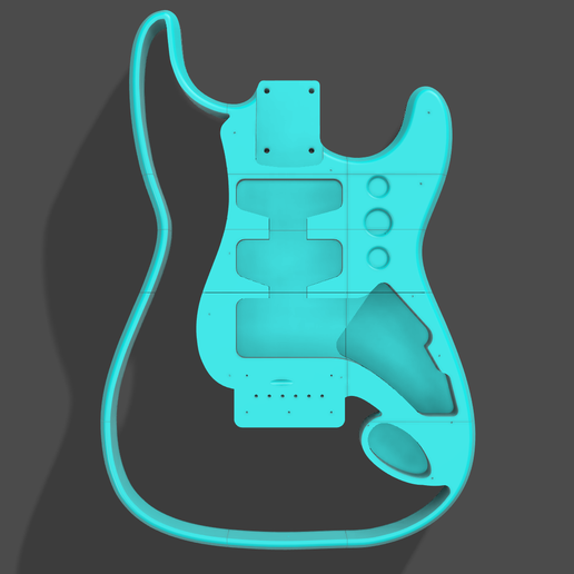 cyan.png Custom Fender Stratocaster Fully Hollow Design Pattern HardTail Right Handed