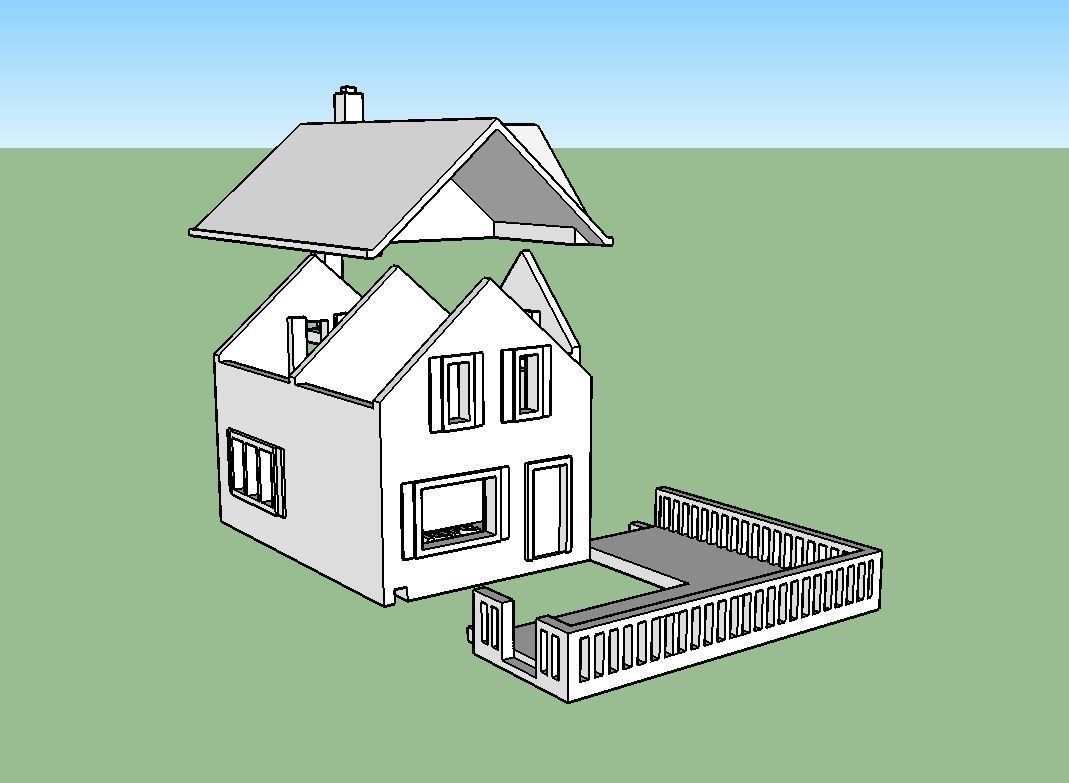 Leroy House Assembly.JPG Archivo 3D PREMIUM N Scale Rural Town Small Home (#2 de 7 en set)・Objeto imprimible en 3D para descargar, MFouillard