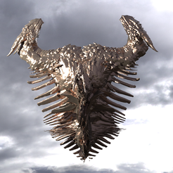 pillars.2385.png OBJ file Dragon bone deity monolith 3・3D printable design to download