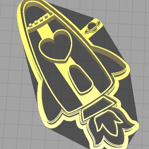 Valentine's day rocket cutter 3D model