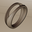 7.png Anel de metal geométrico com argola dividida - Design pronto para impressão 3D