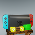render_001.png MARIO WORLD - NINTENDO SWITCH WALL AND TABLE STAND WITH DOCK + 25 GAMES