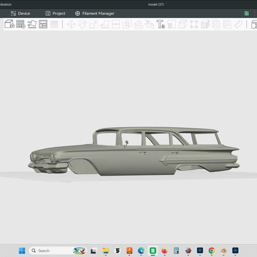 1960 Chevrolet Bel Air Wagon  1/24 scaled hollow car model, shell body style, stl file, 3d printable