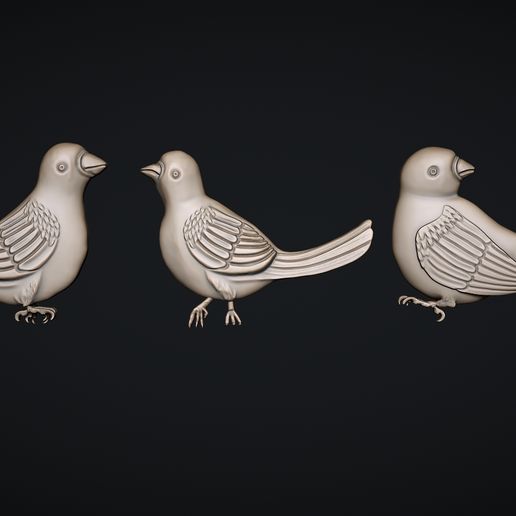Three birds 3D Model 3D model