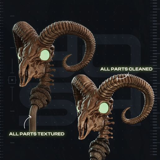 Skull Staff 3D Printer STL file