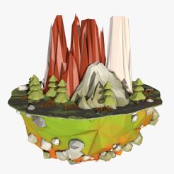 landscape-low-poly01-opensea.jpg Archivo 3D Paisaje Low Poly・Modelo de impresora 3D para descargar