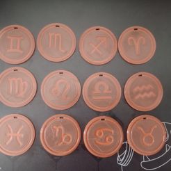 Horoscopo-rustico-y-habano.jpeg Pack of 12 Zodiac Keychains