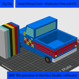 06.png Voxel Pickup Truck - Multicolor Print and STL - 8-bit Pixel Art - Voxel Art