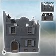 2.jpg Square brick building with shuttered windows and two floors (ruined version) (30) - Modern WW2 WW1 World War Diaroma Wargaming RPG Mini Hobby