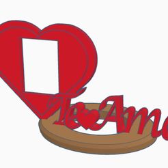 te-amo.jpg Free STL file photo holderI love you・3D printer design to download
