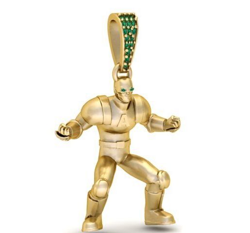 Power Hero Action Figure Pendant  Luxury 3D Printable Character Jewelry Model