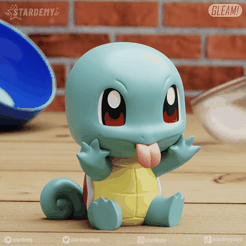 squirtleB02.png 3D file Squirtle Gleam Chibi Pokemon・3D print object to download