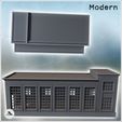 4.jpg Modern industrial brick building with flat roofs, large access door, and windows (15) - Modern WW2 WW1 World War Diaroma Wargaming RPG Mini Hobby
