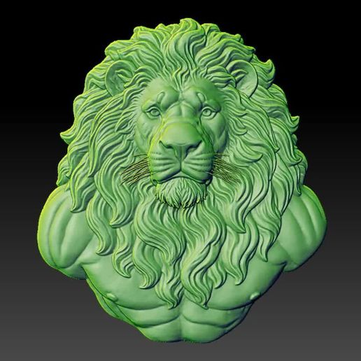 Majestic Lion Bust Relief STL | Deep & Shallow Set