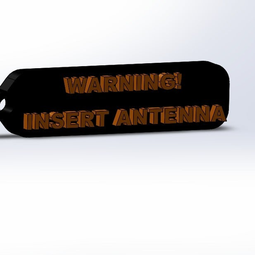 Fpv Antenna Warning Keychain - 3D model önizlemesi