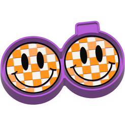 Checkered Smile Face Car Vent Freshie STL Mold Housing