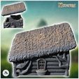 3.jpg Hobbit house with sloping concave roof and round wooden door (18) - Medieval Middle Earth Age 28mm 15mm RPG Shire