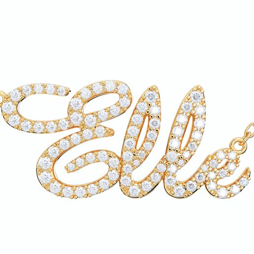 Elle Diamond Set Version Jewelry Font Necklace Pendant Design- EDS-A 3D Print Model 3D model