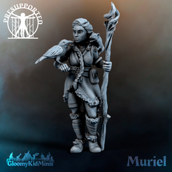 muriel1.png Free STL file Muriel, Druid of the Plains・3D print object to download