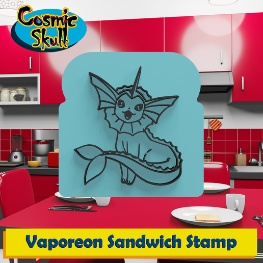 Vaporeon Sandwich Stamp 3D model