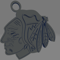 Chicago-Blackhawks-v1.png STL file Chicago Blackhawks Keychain・Design to download and 3D print