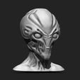 3.jpg Alien Bust 6 - Extraterrestrial Sculpture STL File 3D print