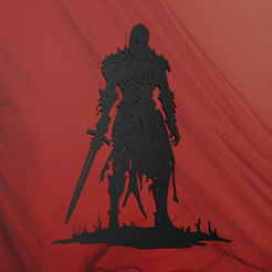undead-Knight-2.png STL file Undead Knight Wall Art・3D printer design to download