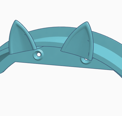 Headphone Holder for Wall with Cat Ears - 3D model önizlemesi