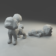 3.png Low polygon toy poodle 3D print model  in three poses