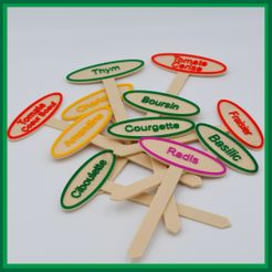 petit_panneau.jpg Free STL file Small panels for the vegetable garden・3D printing template to download