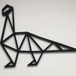 Brontosauros.jpeg STL file Geometric Brontosaurus Wall Art・Design to download and 3D print