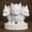 CRB1.png Cerberus Chibi Guardian Mythical Three-Headed Wolf STL