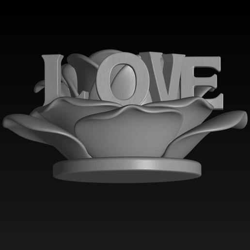 3D Rose Love Statue, Valentine's Day Gift for Her, Mother's Day Flower Decor, Romantic Tabletop Sign, Anniversary Gift, Eternal Rose Art, Unique Love Sculptu