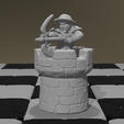 render_humanRook.png Fantasy chess pieces human vs orcs