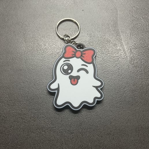 adorable ghost keychain