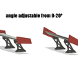 angle adjustable from 0-20° Spoiler v3 Rc 1:10 - 1/10 rear spoiler v3