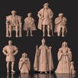 1.142.jpg Medieval Nobility Clergy Figures Renaissance Royal Court STL 3D print model