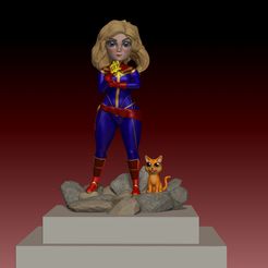 IG1.jpg STL-Datei Captain Marvel und Gans - chibi・Modell zum Herunterladen und 3D-Drucken