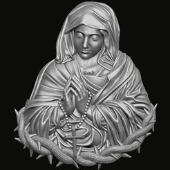 124.2.jpg Archivo STL Colgante Virgen María Orando Modelo de impresión 3D・Modelo imprimible en 3D para descargar