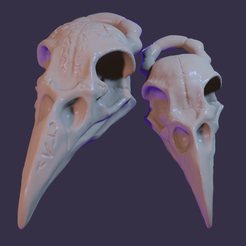 Earring-Raven-skull-Render.png Raven Skulls Earrings