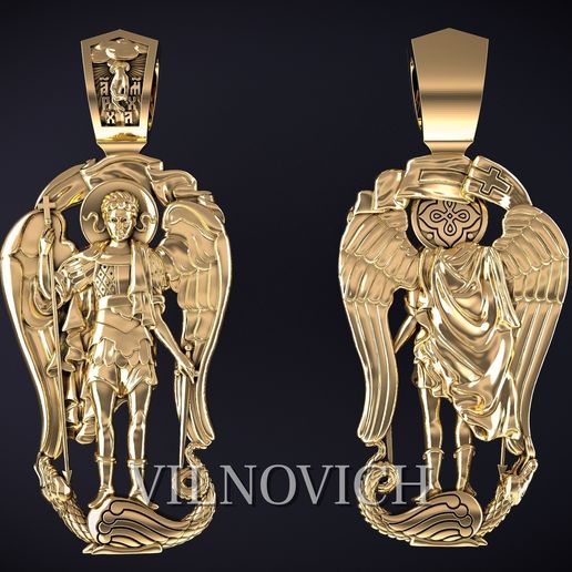 ARCHANGEL MICHAEL PENDANT Printable Model 3D print model 3D model