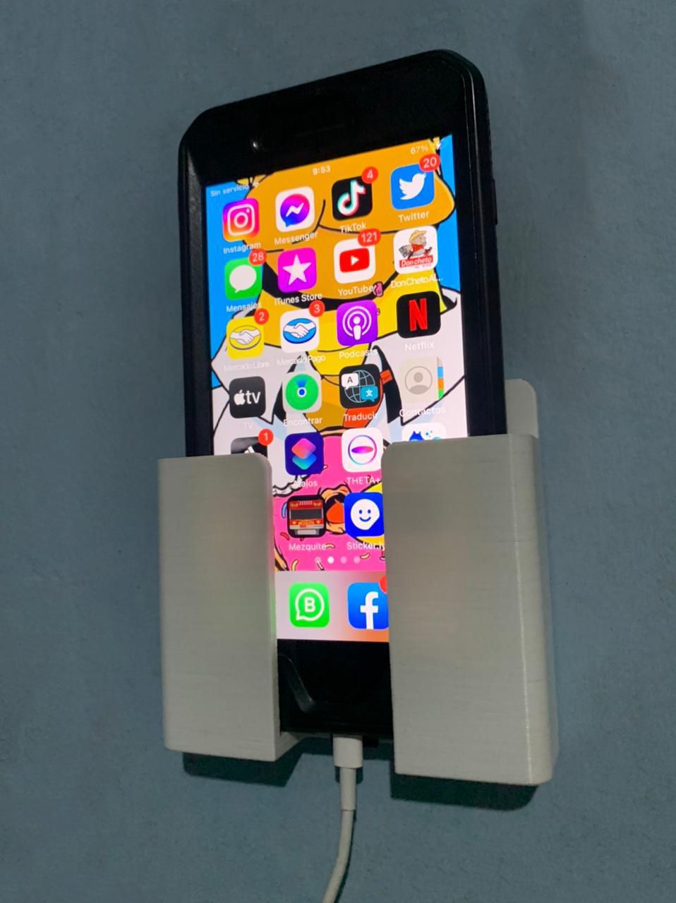 Phone Base Android STL file Cellular base (for wall mounting)・3D print model to download・Cults