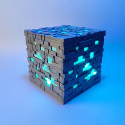 1.jpg Archivo STL gratis Lámpara de bloques de Minecraft・Diseño por impresión en 3D para descargar