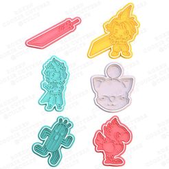 1.jpg 3D-Datei Final fantasy cookie cutter set of 6・Design für 3D-Drucker zum herunterladen