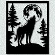 project_20230713_2109175-01.png Wolf wall art howling wolf moon wall decor animal 2d art